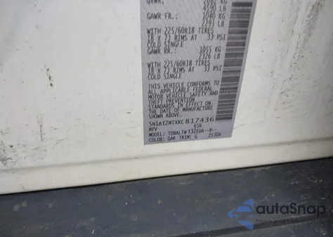 2019 Nissan Rogue Sv из США, поврежденный, VIN 5N1AT2MTXKC817436